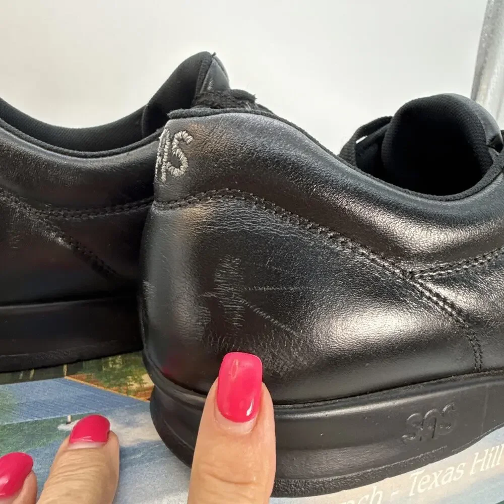 SAS Women's Free Time Sneaker Size 10.5S Black Leather Tripad Walk Shoe
